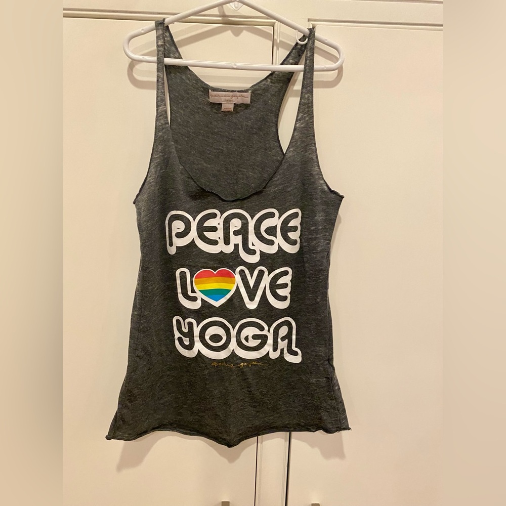 Spiritual Gangster Women's Pink "Peace Love Yoga" Top